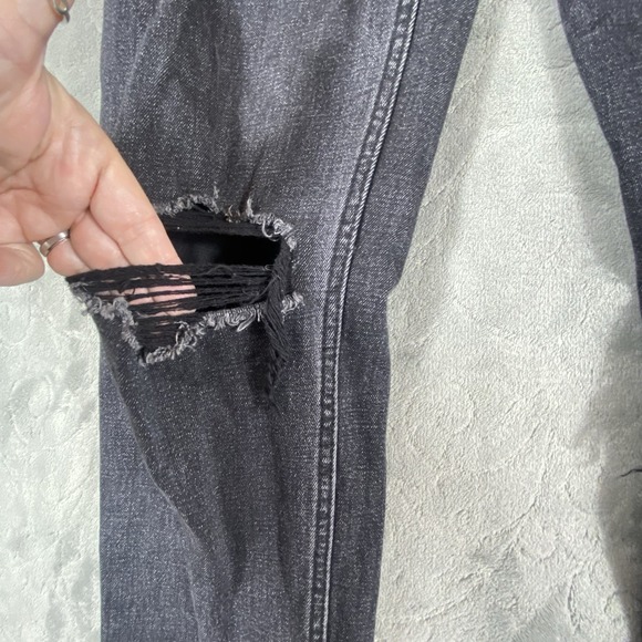 Abercrombie & Fitch 90s Ankle Straight Jeans Womens Sz 4 Ultra High Rise Rips - Picture 10 of 12